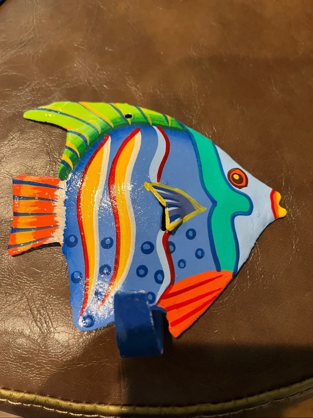 Decorative Blue Tropical Fish Wall Hooks - Set of 3